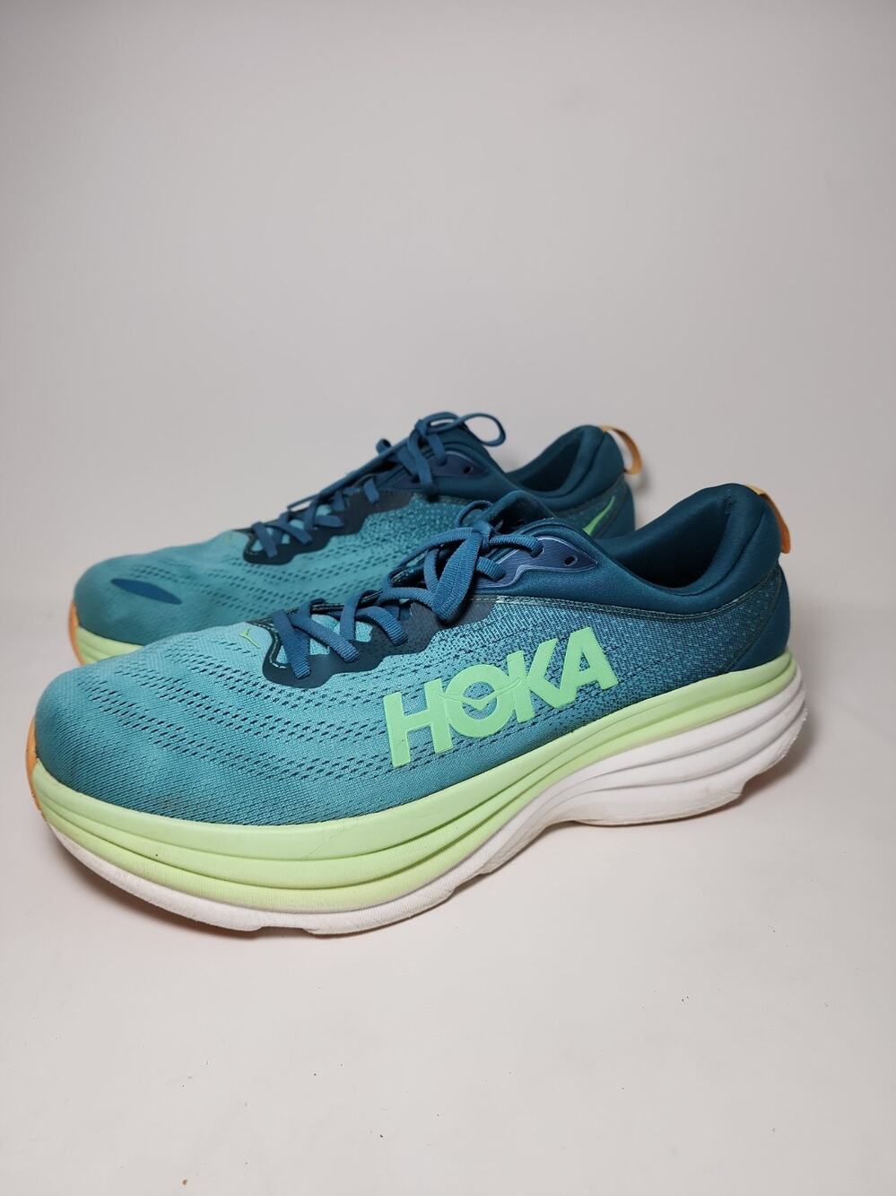 Hoka One Men Bondi 8 Running/ Walking Shoes Size 14D Green NO INSOLE